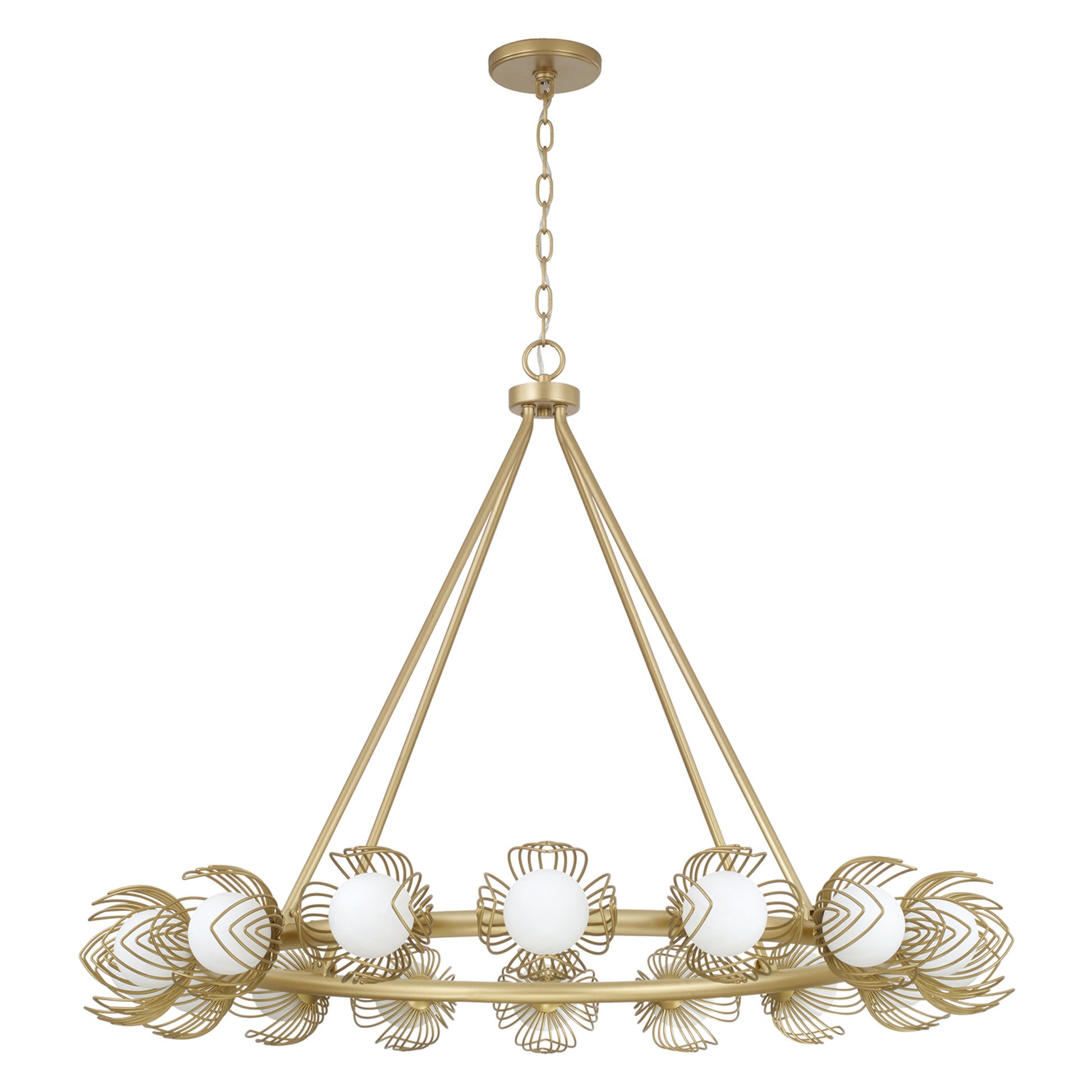 Capital Flora Large Chandelier in Buffed Gold