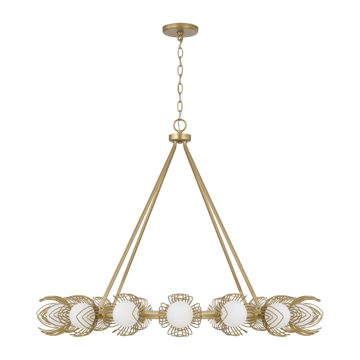 Capital Flora Large Chandelier in Buffed Gold