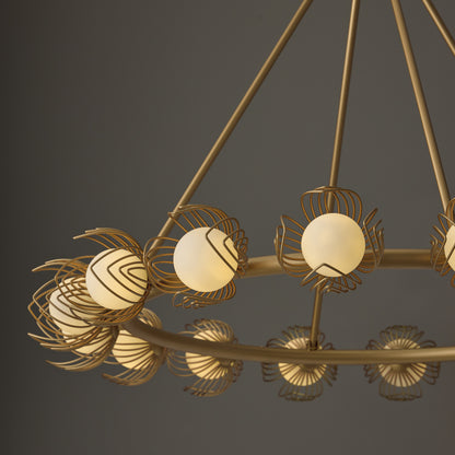Capital Flora Large Chandelier in Buffed Gold
