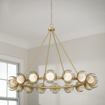 Capital Flora Large Chandelier in Buffed Gold
