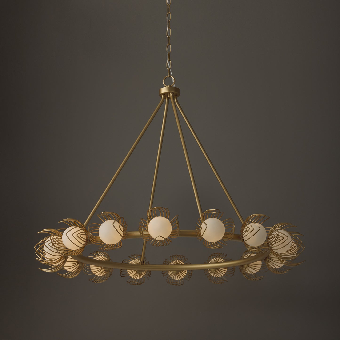 Capital Flora Large Chandelier in Buffed Gold