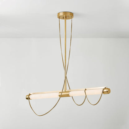 Corbett Lariat Linear Chandelier Vintage Brass Detail 2