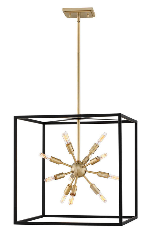 Hinkley Aros Pendant Black, Warm Brass