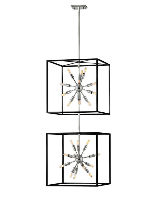 Hinkley Aros Down Chandelier Black, Nickel, Steel