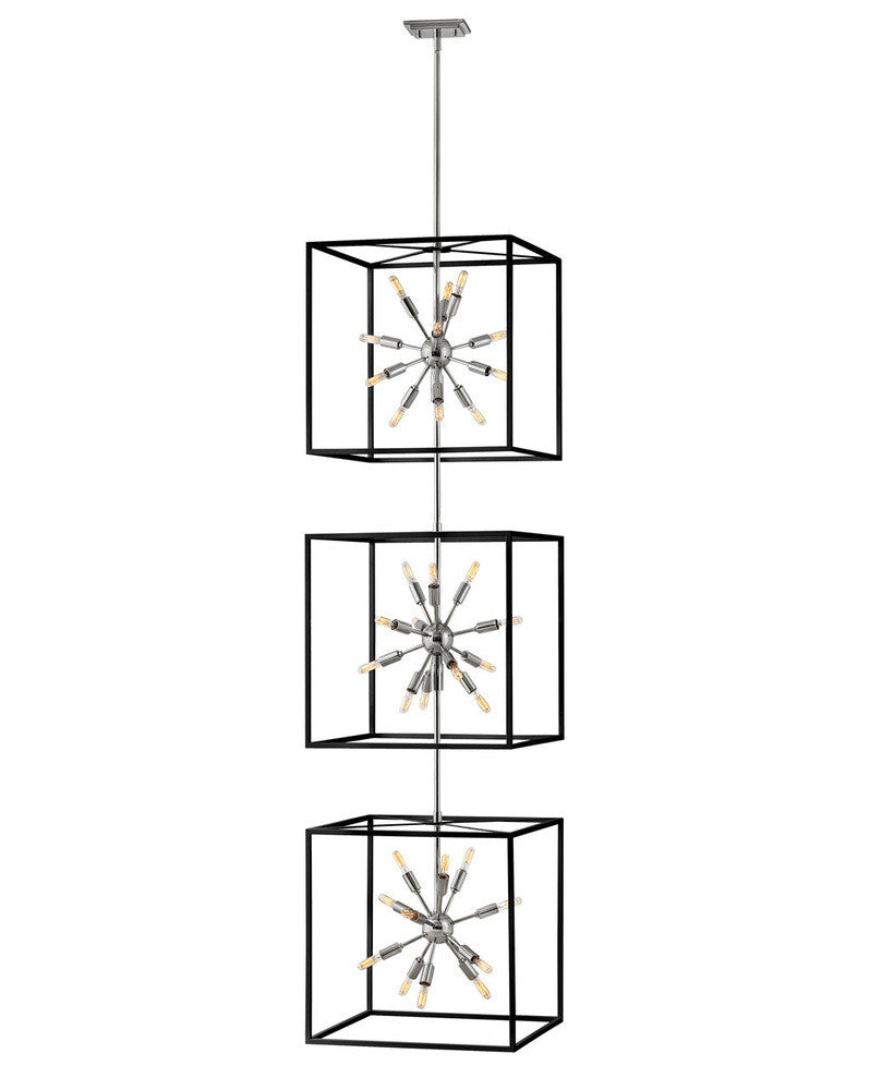 Hinkley Aros Down Chandelier Black, Nickel, Steel