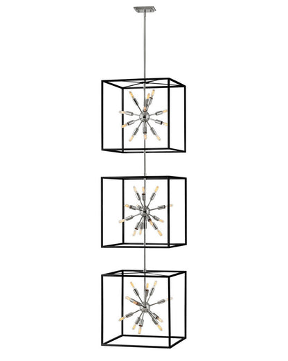 Hinkley Aros Down Chandelier Black, Nickel, Steel