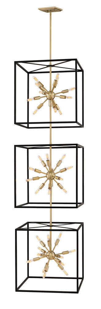 Hinkley Aros Chandelier Black, Warm Brass