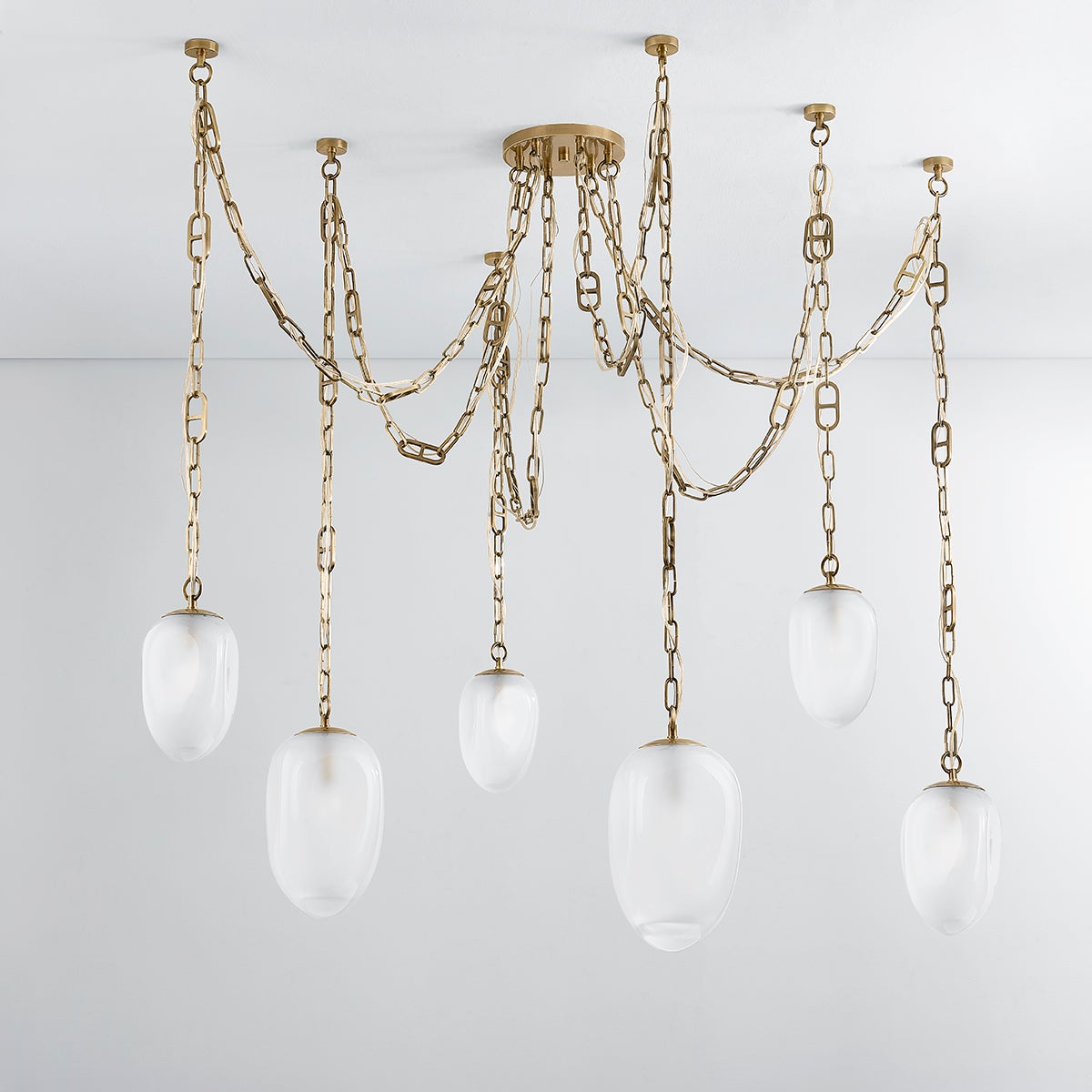 Corbett Daith Chandelier Vintage Brass Detail 1