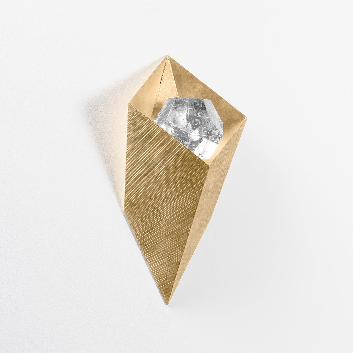 Corbett Conch Wall Sconce Vintage Gold Leaf Detail 2