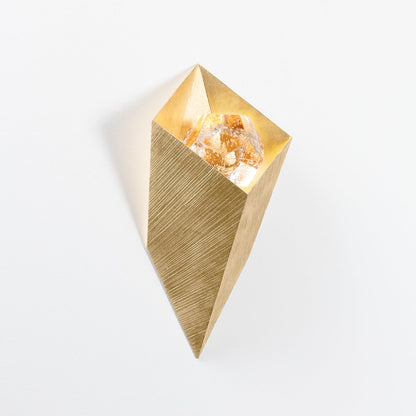 Corbett Conch Wall Sconce Vintage Gold Leaf Detail 3