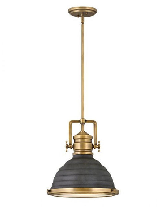 Hinkley Keating Mini-Pendant Heritage Brass, Aged Zinc