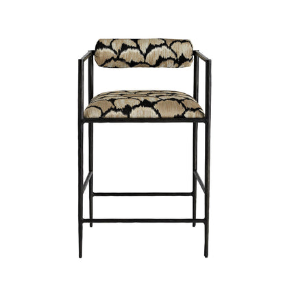 Arteriors Home Barbana Counter Stool Ocelot Embroidery detail