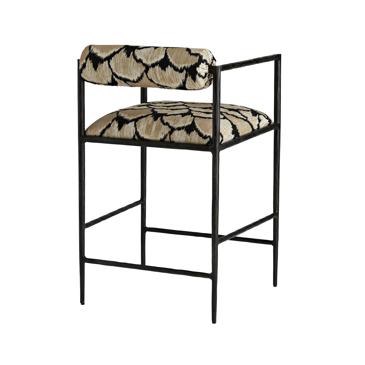 Arteriors Home Barbana Counter Stool Ocelot Embroidery detail