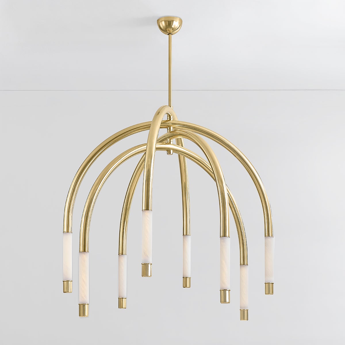 Corbett Zeme Chandelier Vintage Polished Brass Detail 2