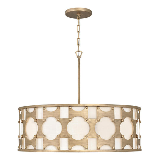 Hinkley Carter Drum Shade Chandelier Gold, Steel, Burnished Gold