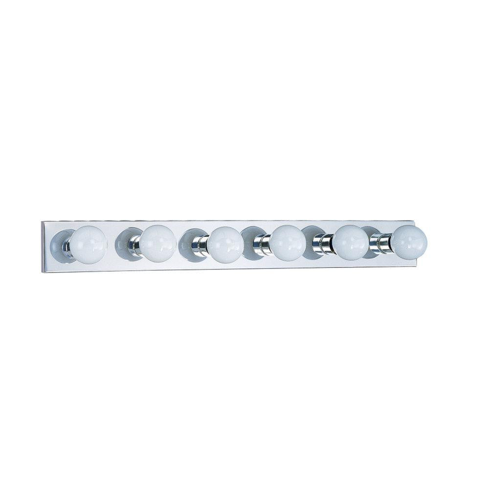 Generation Lighting Center Stage Six Light Wall / Bath Brushed Stainless