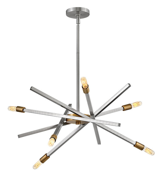 Hinkley Archer Chandelier Nickel, Steel, Brushed Nickel
