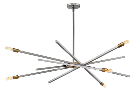 Hinkley Archer Chandelier Nickel, Steel, Brushed Nickel