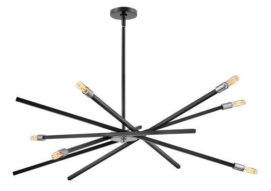 Hinkley Archer Chandelier Brushed Nickel, Satin Black