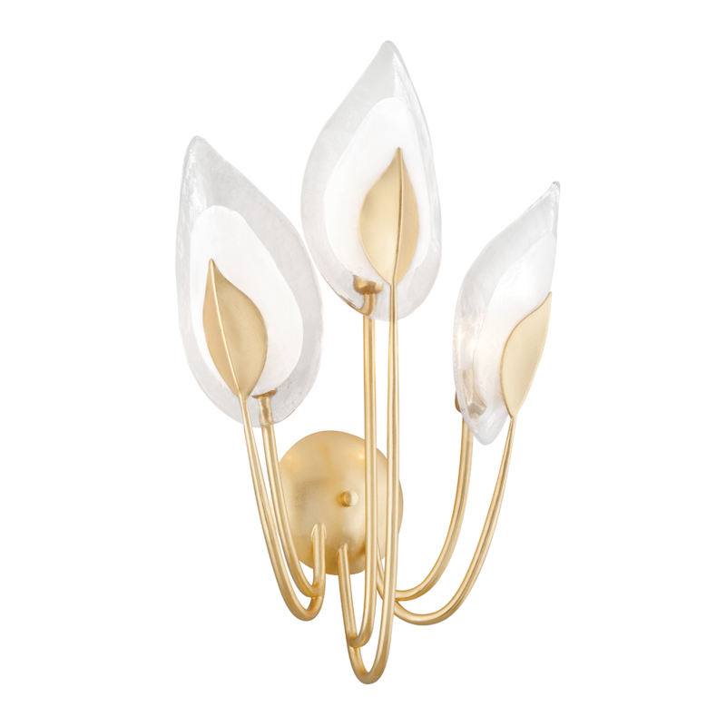 Hudson Valley Blossom Wall Sconce Gold Leaf