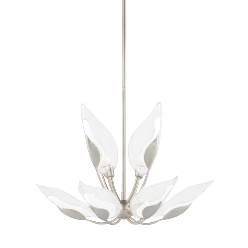 Hudson Valley Blossom Chandelier Silver Leaf