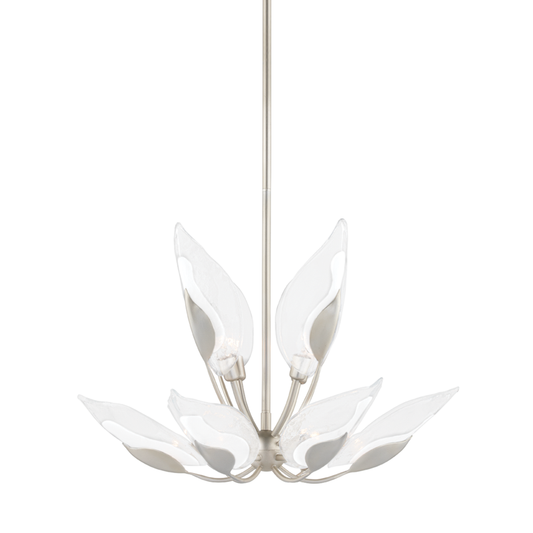 Hudson Valley Blossom Chandelier Silver Leaf