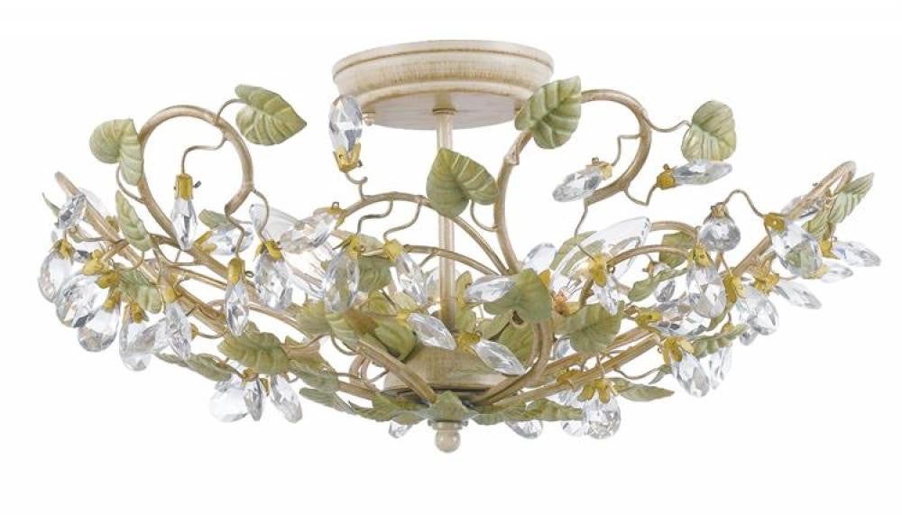 Crystorama Josie Semi Flush Mount Champagne Green Tea