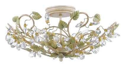 Crystorama Josie Semi Flush Mount Champagne Green Tea