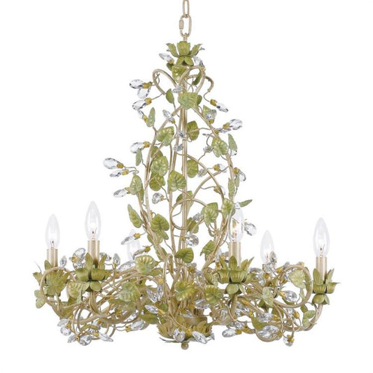 Crystorama Josie Chandelier Champagne Green Tea