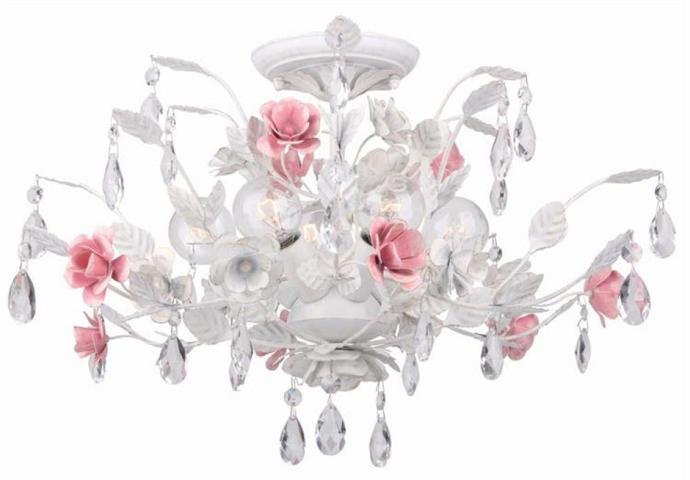 Crystorama Lola Semi Flush Mount Wet White