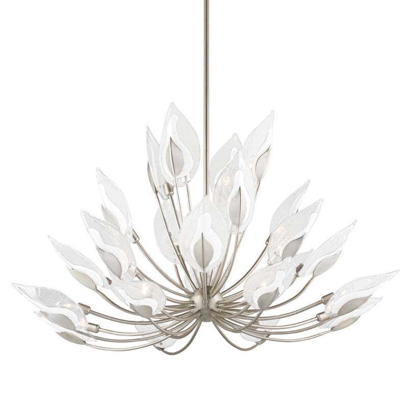Hudson Valley Blossom Chandelier Silver Leaf