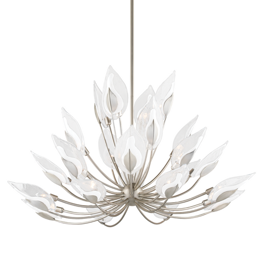 Hudson Valley Blossom Chandelier Silver Leaf