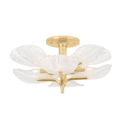 Corbett Kamal Semi-Flush Mount Vintage Gold Leaf