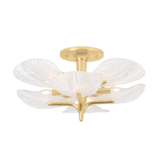 Corbett Kamal Semi-Flush Mount Vintage Gold Leaf