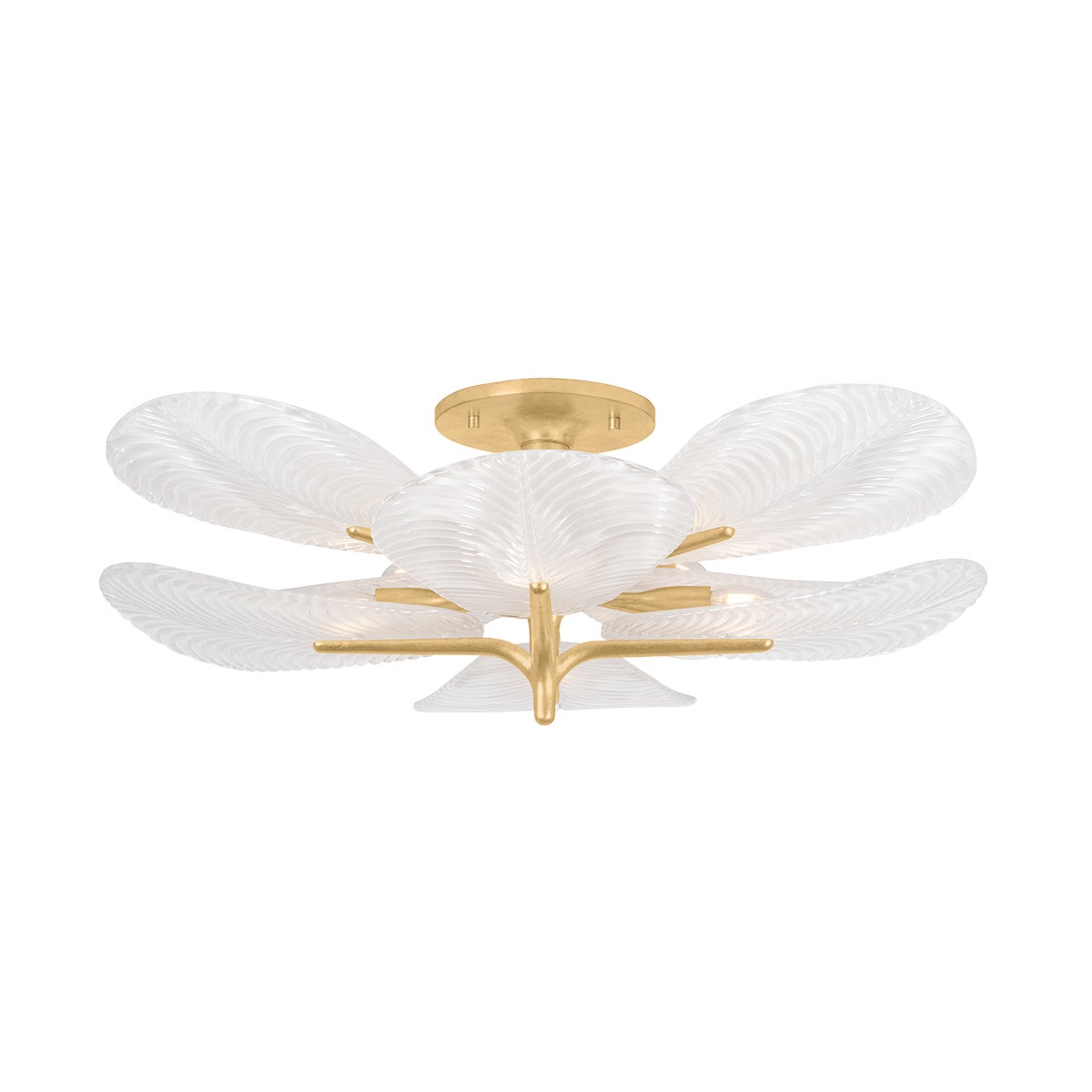 Corbett Kamal Semi-Flush Mount Vintage Gold Leaf