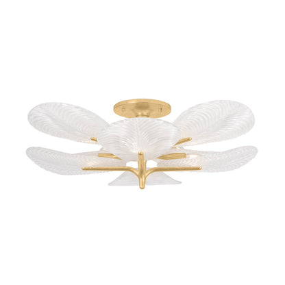 Corbett Kamal Semi-Flush Mount Vintage Gold Leaf
