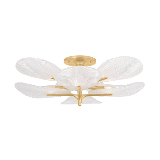 Corbett Kamal Semi-Flush Mount Vintage Gold Leaf