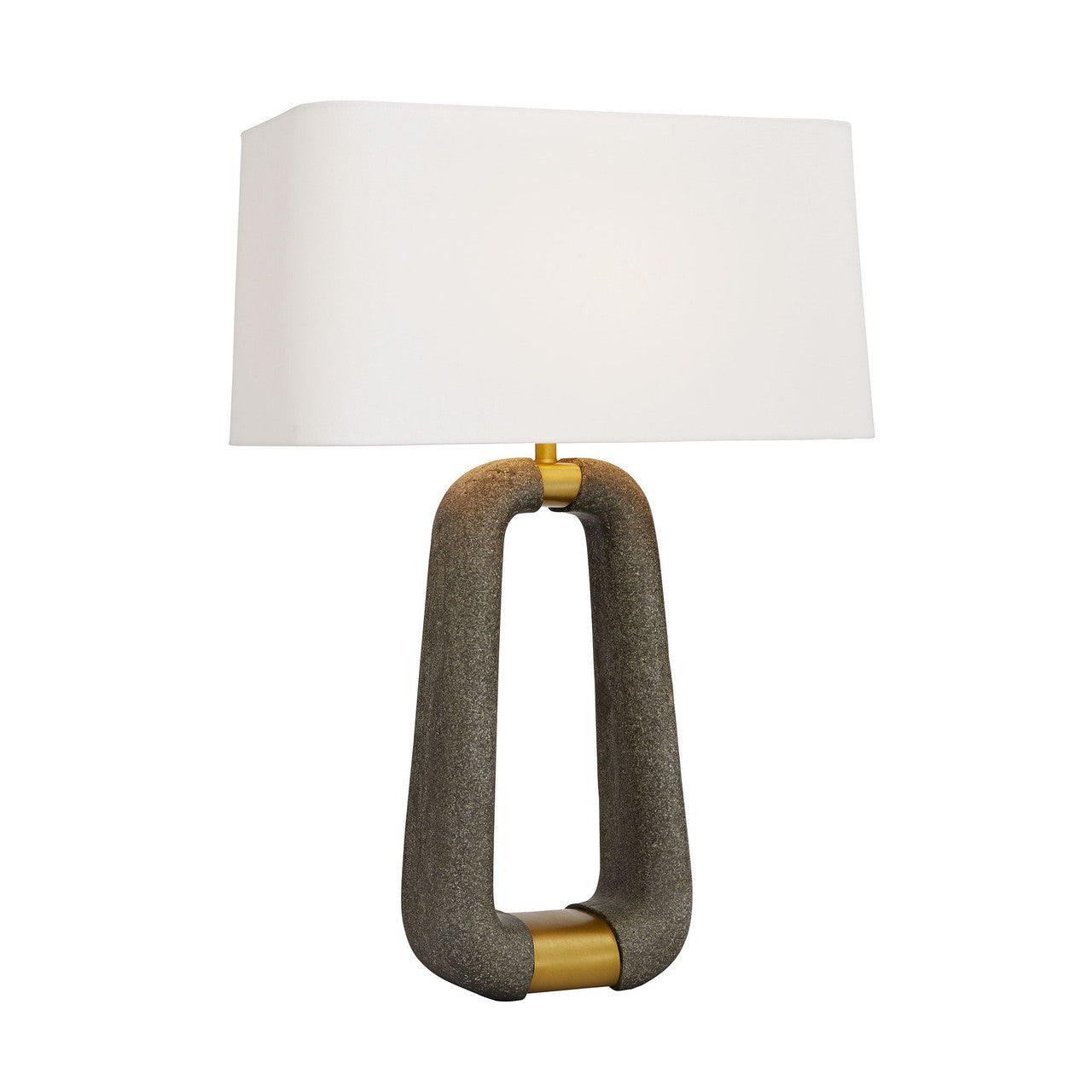 Arteriors Home Gianni Table Lamp Graphite Ricestone, Antique Brass