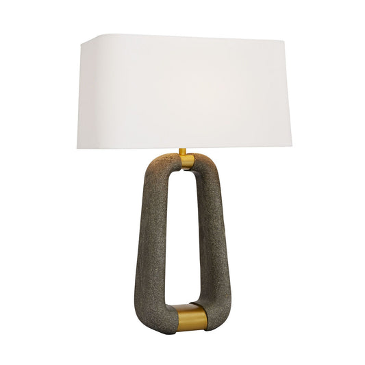 Arteriors Home Gianni Table Lamp Graphite Ricestone, Antique Brass