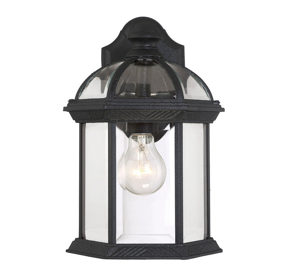 Savoy House Kensington 12-in Outdoor Wall Mount Lantern Textured Black