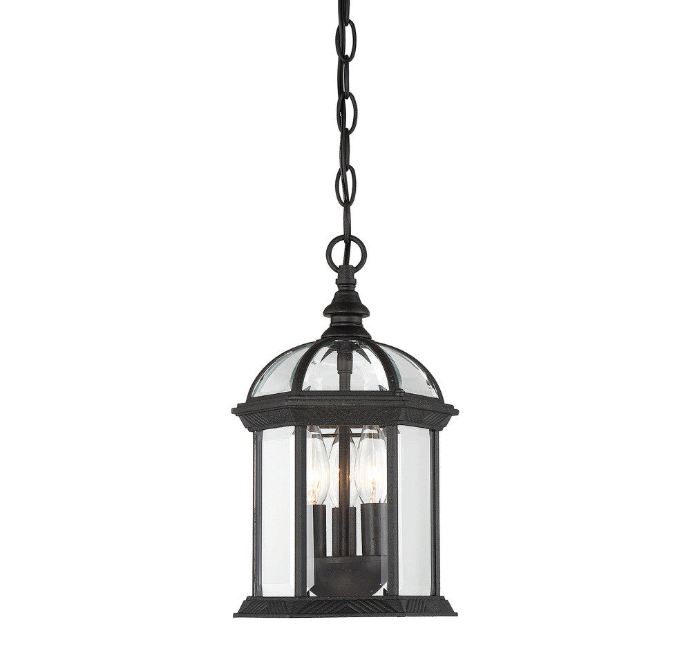 Savoy House Kensington 3-Light Outdoor Hanging Lantern Textured Black
