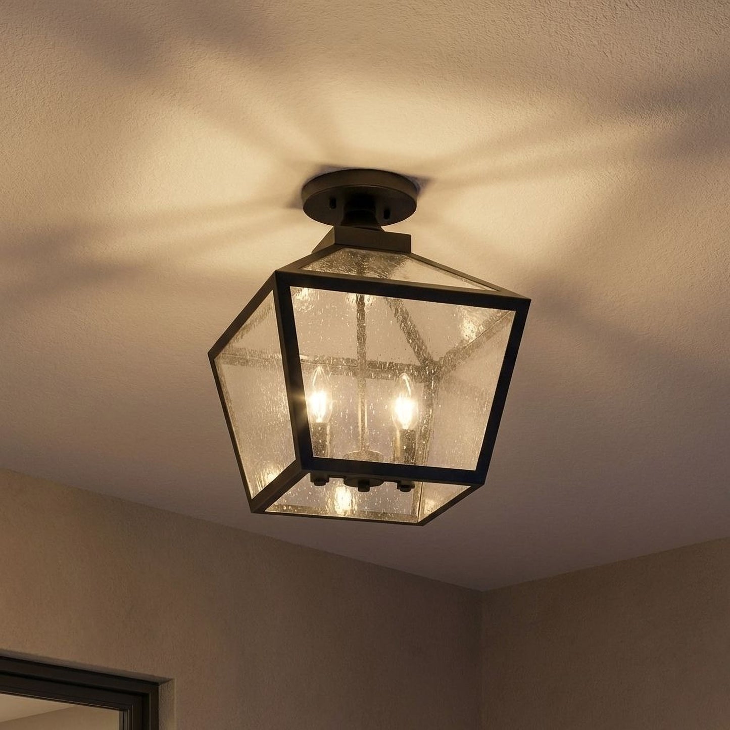 Woodstock 3-Light Outdoor Ceiling Light in Black
