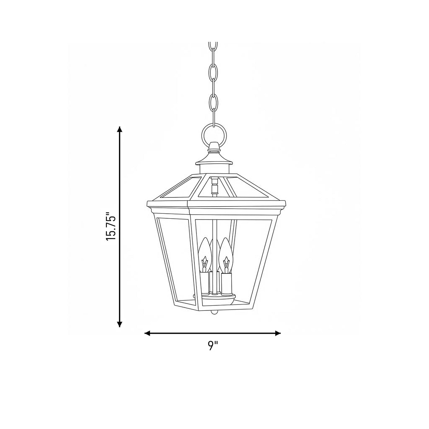 Ellijay 3-Light Outdoor Hanging Lantern - English Bronze
