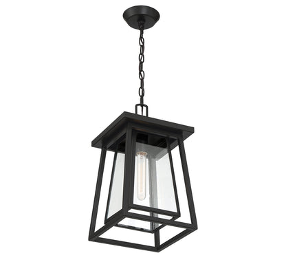 Denver 1-Light Outdoor Hanging Lantern in Matte Black