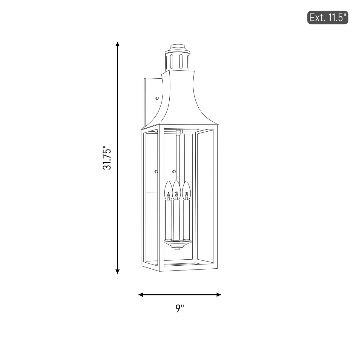 Lancaster 3-Light Outdoor Wall Lantern