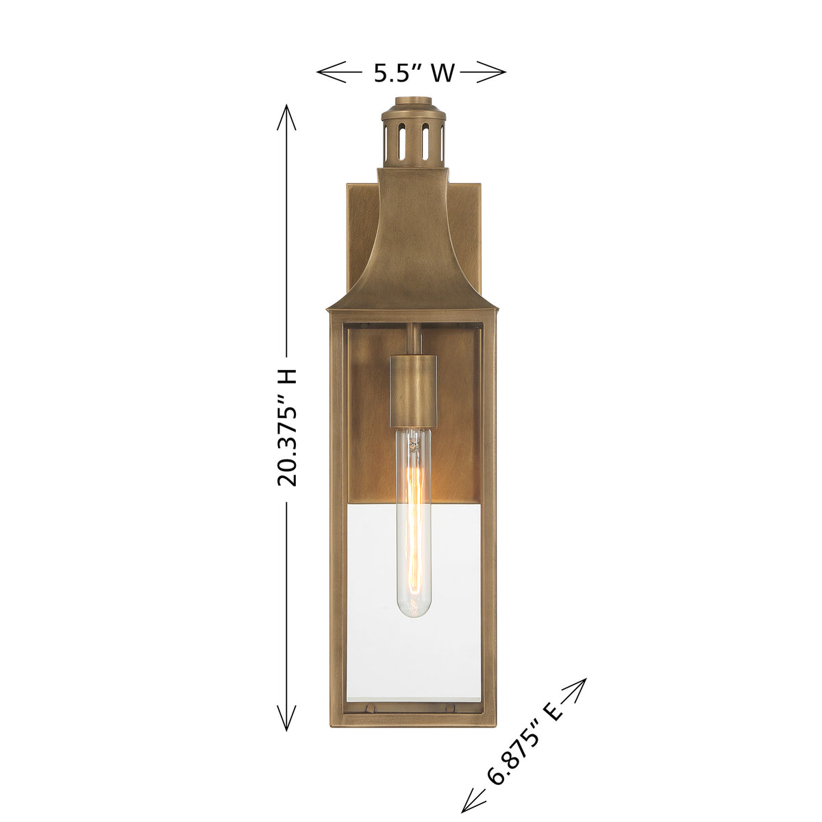 Lancaster 1-Light Outdoor Wall Lantern, 5.5"W