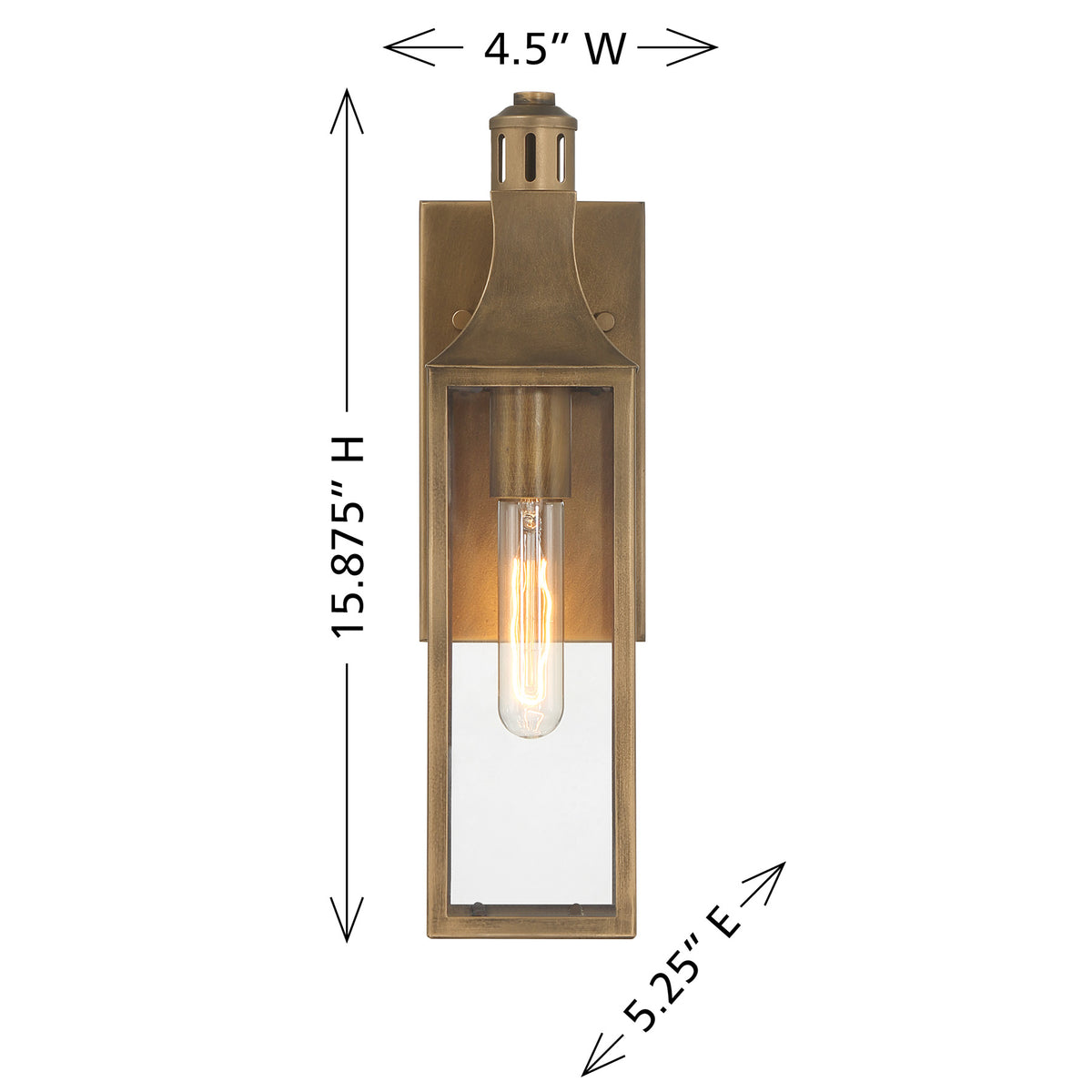 Savoy House Lancaster 1-Light Outdoor Wall Lantern, 4.5"W - Atlas Bronze, alternate view