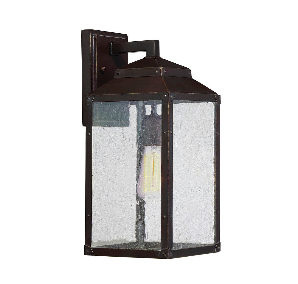 Savoy House Brennan 15-in Outdoor Wall Lantern English Bronze with Gold