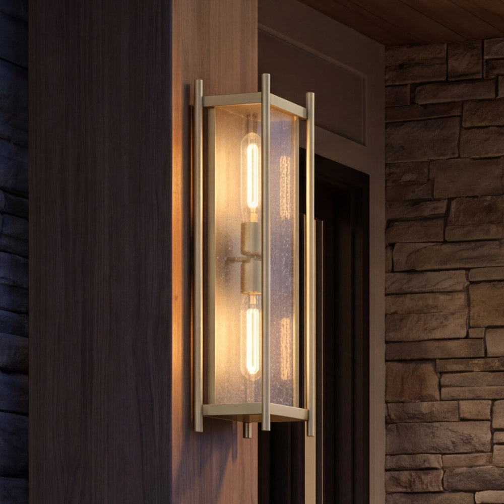 Savoy House Jacobs 2-Light Outdoor Wall Lantern - Serene Brass