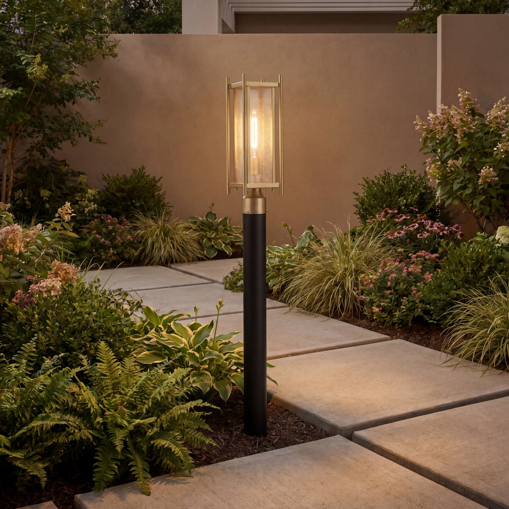 Savoy House Jacobs 1-Light Outdoor Post Lantern - Serene Brass